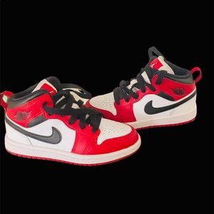 Boys Red and black Air Jordan Nike sneakers